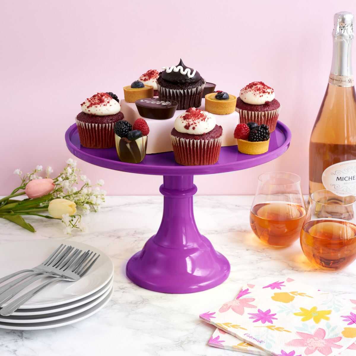 Fuchsia Melamine Cake Stand 4